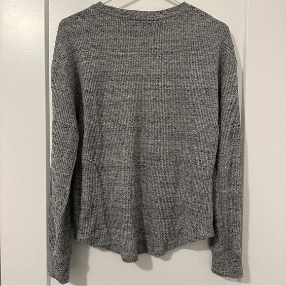 Roots Heathered Grey Organic Cotton Henley Long Sleeve T-shirt Size Extra Small - Picture 8 of 12